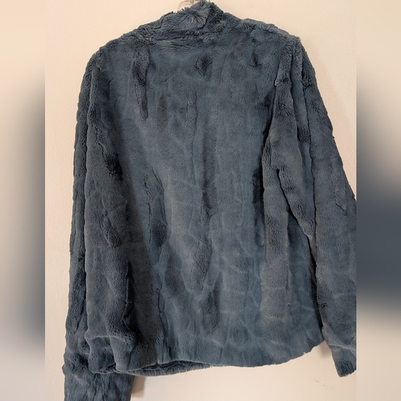 Faux Fur Coat in Blue - Picture 2 of 5